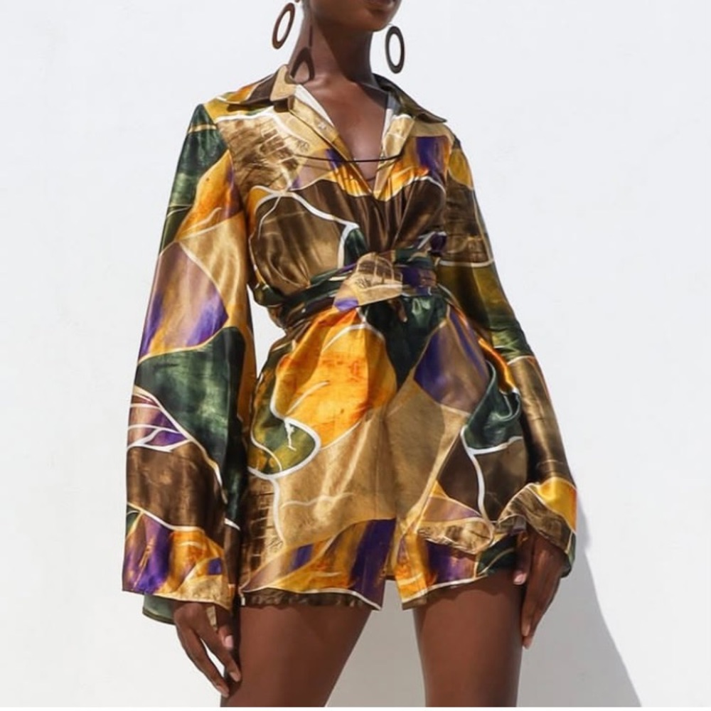 Kilentar button down mini dress with the❤️‍🔥❤️‍🔥
